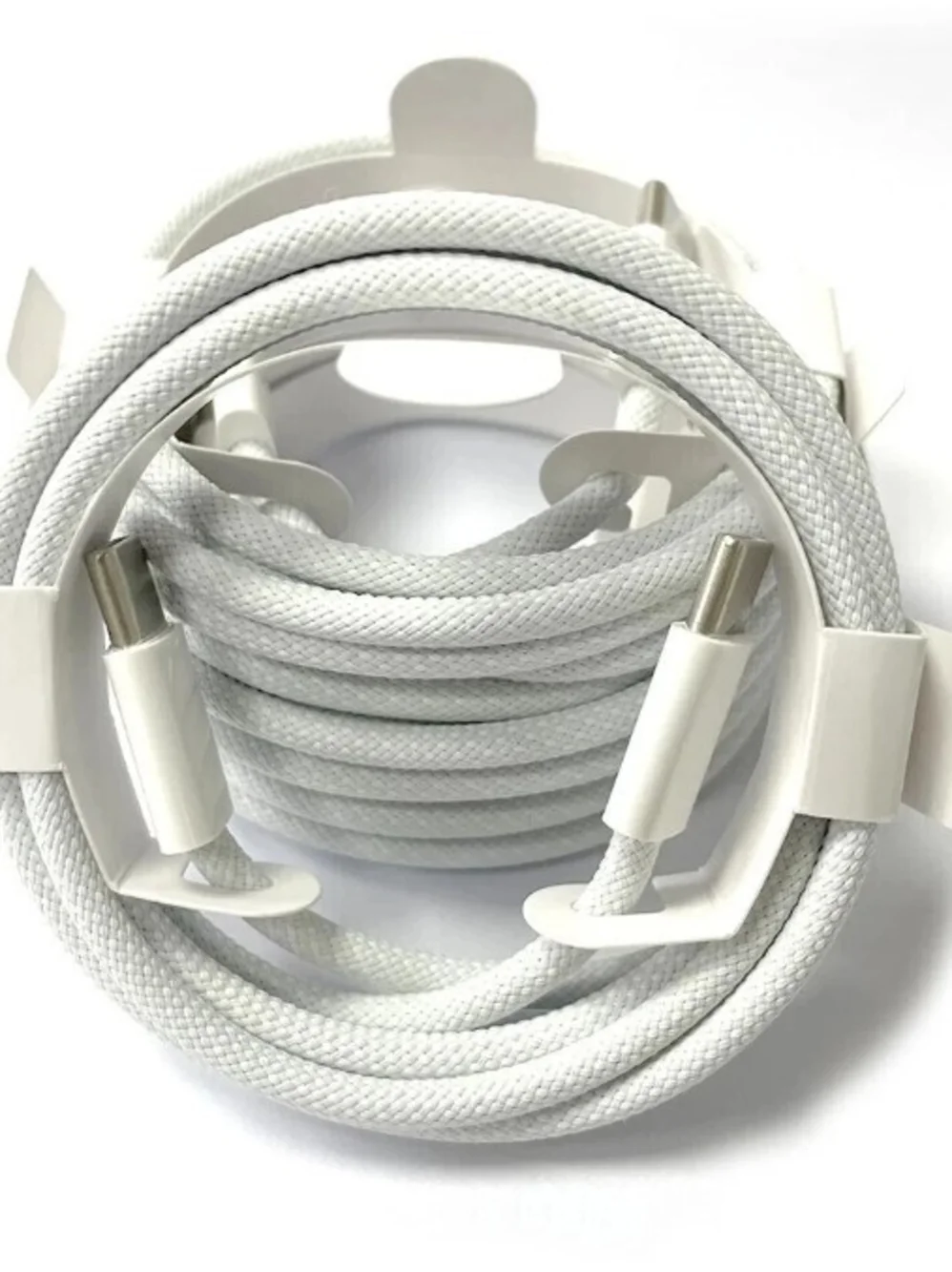 For iPhone 15 16 USB-C to USB-C Braided Charging Cable - White